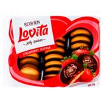 Печиво Roshen Lovita здобне з желейною начинкою зі смаком полуниці 420г