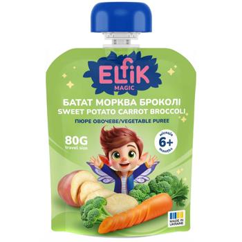 Elfik Magic Sweet Potato-Carrot-Broccoli Vegetable Puree 80g - buy, prices for Auchan - photo 1