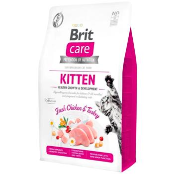 Корм сухий Brit Care Healthy Growth & Development з куркою та індичкою для кошенят 2кг - купити, ціни на MasterZoo - фото 1