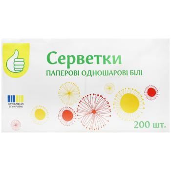 Auchan Paper Single-layer White Napkins 200pcs - buy, prices for Auchan - photo 2