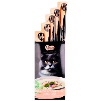 Mavsy Creamy Tuna and Salmon Cream Soup with Blooming Alfalfa and Dash of Catnip Cat Snack 5pcs*15g - buy, prices for - photo 3