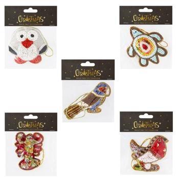 Украшение елочное Koopman из бисера в ассортименте - купить, цены на NOVUS - фото 1