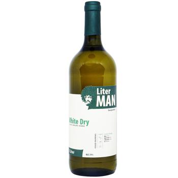 Вино Liter Man біле сухе 13% 1л - купити, ціни на AlcoHub - фото 1