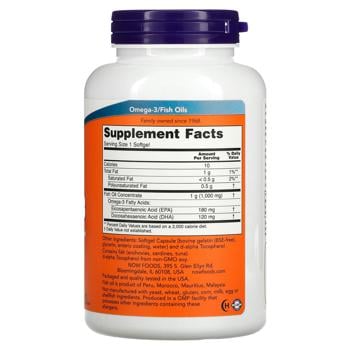 Now Foods Molecularly Distilled Omega-3 Fish Oil 1000mg 90 softgels - buy, prices for Biotus - photo 2