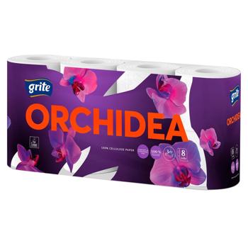 Туалетний папір Grite Orchidea 3-шаровий 8шт