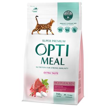 Optimeal Dry Food with Veal for Cats 700g