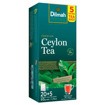 Чай чорний Dilmah Premium Ceylon 2г*25шт - купити, ціни на МегаМаркет - фото 1