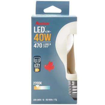 Лампочка Ашан LED A60 E27 4.2W 2700K - купити, ціни на Auchan - фото 1