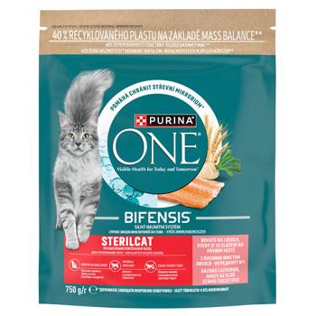 Purina One Dry Food with Salmon for Sterilized Cats 750g - buy, prices for COSMOS - photo 1