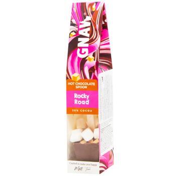 Горячий шоколад Gnaw Rocky Road молочный на палочке с белым зефиром и фаджем 43г - купить, цены на WINETIME - фото 1