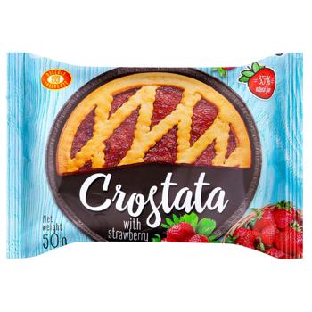 Пирог Бисквит-Шоколад Crostata Клубника 50г