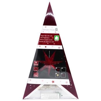 Tarrington House Burgundy Paper Star with 20LED 70cm - buy, prices for METRO - photo 1