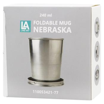 Line Art Nebraska Silver Folding Glass 280ml - buy, prices for ULTRAMARKET - photo 2