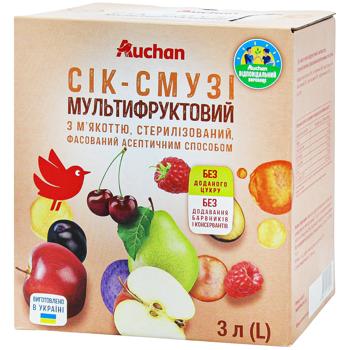 Auchan Multifruit Smoothie-juice 3l