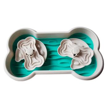 Pet Fun миска для собак 25х43х7,5 см - біло-зелений - купити, ціни на MasterZoo - фото 1