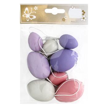Набір великодніх підвісок Яйце 4*6см і 3*4см 8шт в асортименті - купити, ціни на ULTRAMARKET - фото 3