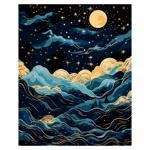 Набір для малювання Картина за номерами Гори і зорі. Абстракція