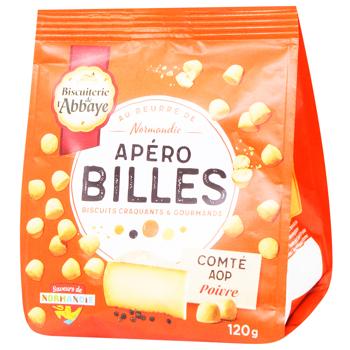 Biscuiterie de L'abbaye Apero Billes Cookies with Comte Cheese 120g - buy, prices for WINETIME - photo 1