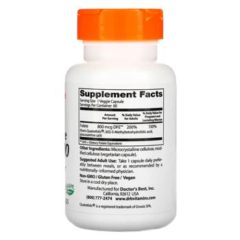 Doctor's Best Folate 800mcg 60 capsules - buy, prices for - photo 2