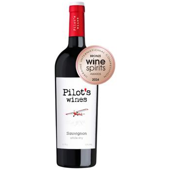 Вино Pilot's Wines Совіньйон біле сухе 11% 0,75л