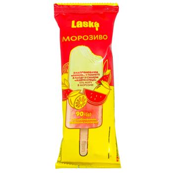 Laska Eskimo Watermelon-Spices Ice Cream with Lemon Filling 90g - buy, prices for Tavria V - photo 1