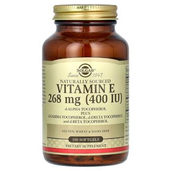 Вітамін Е, Vitamin E, Solgar, 400 МО, 100 капсул