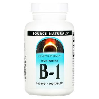 Вітамін В1 Source Naturals Висока ефективність 500мг 100 таблеток