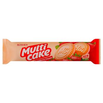 Roshen Multicake Cookies with Strawberry Cream Filling 195g
