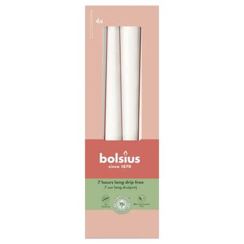 Свічки Bolsius 24,5х2,4см 4шт білий - купити, ціни на КОСМОС - фото 1