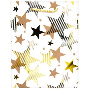 Пакет подарунковий Buromax Зірки паперовий S 18х23х8см - купити, ціни на METRO - фото 4