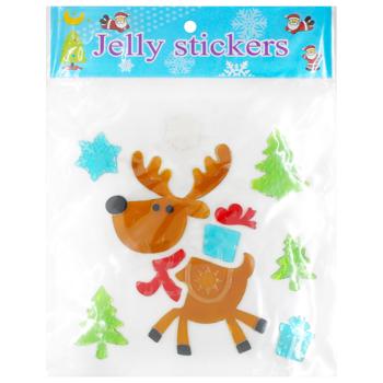 Наклейки новогодние силиконовые 20х20см WGS-24100 - купить, цены на КОСМОС - фото 5