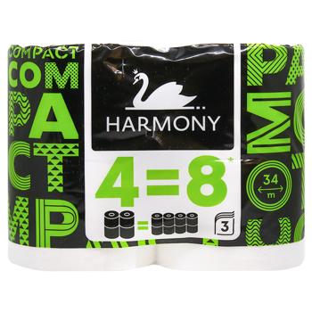 Harmony Compact 3-Ply Toilet Paper 4pcs