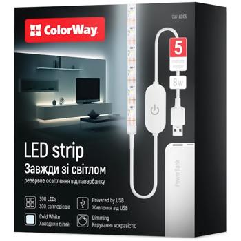 СТРІЧКА LED CW 5М USB ХОЛОД. Б