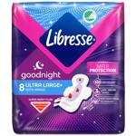 Libresse Ultra Goodnight soft hygienical pads 6 drops 8pcs