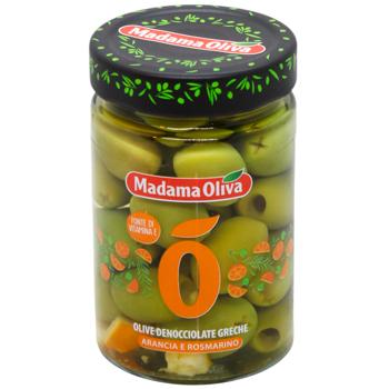 Madama Oliva Pitted Greek Green Olives with Orange and Rosemary 300g - buy, prices for WINETIME - photo 1