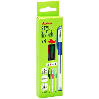 Auchan Set of Gel Pens 4 Colors 0.6mm 4pcs - buy, prices for Auchan - photo 3