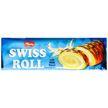 Рулет Mindy Swiss Roll с молочным вкусом бисквитный 250г - купить, цены на Эпицентр FOOD - фото 1