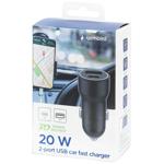Gembird Car Fast Charger TA-UC-A2PDQC20-CAR-01
