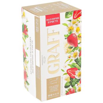 Чай зелений Graff Sparkling Strawberry з ароматом полуниці та базиліка 1,5г*20шт - купити, ціни на Ідеал - фото 3