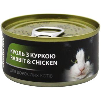 Корм вологий AnimAll Кроль з куркою для дорослих котів 80г - купити, ціни на Auchan - фото 1
