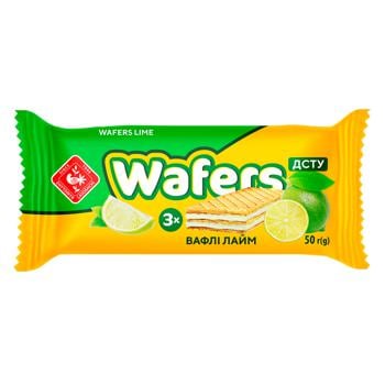 Вафлі Zhytomyr Lasoshchi Wafers лайм 50г - купити, ціни на Auchan - фото 1