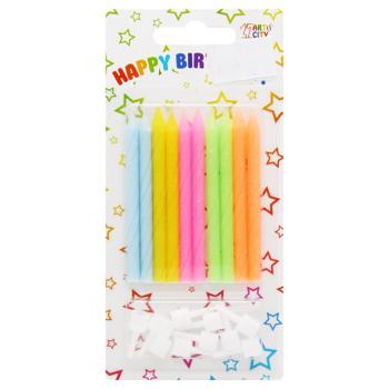 Assorted Candle with Stand 10pcs