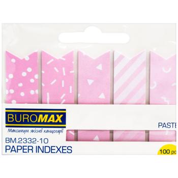Закладки Buromax Pastel бумажные розовые 65x18мм 100 листов
