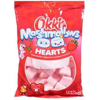 Okki Hearts Strawberry Flavored Marshmallows 140g - buy, prices for Chudo Market - photo 1