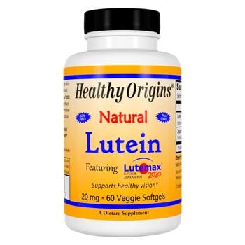 Лютеин, Lutein, Healthy Origins, 20 мг, 60 кап.