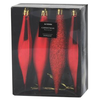 Набор сосулек Koopman красных 4шт*150мм