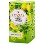 Чай трав'яний та зелений Lovare Цитрус та меліса 1,5г*24шт