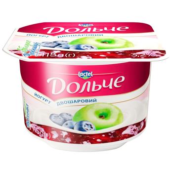 Dolce Blueberry-Apple Yogurt 3.2% 115g - buy, prices for COSMOS - photo 1