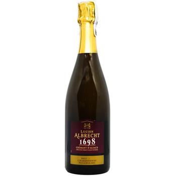 Вино игристое Lucien Albrecht Cremant 1698 белое сухое 12% 0,75л - купить, цены на МегаМаркет - фото 1