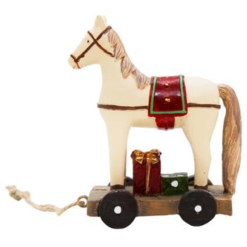 Декоративна підвіска в стилі Ретро: ведмедик конячка ялинка 11см 894-008 BONADI 1 шт - купити, ціни на WINETIME - фото 2